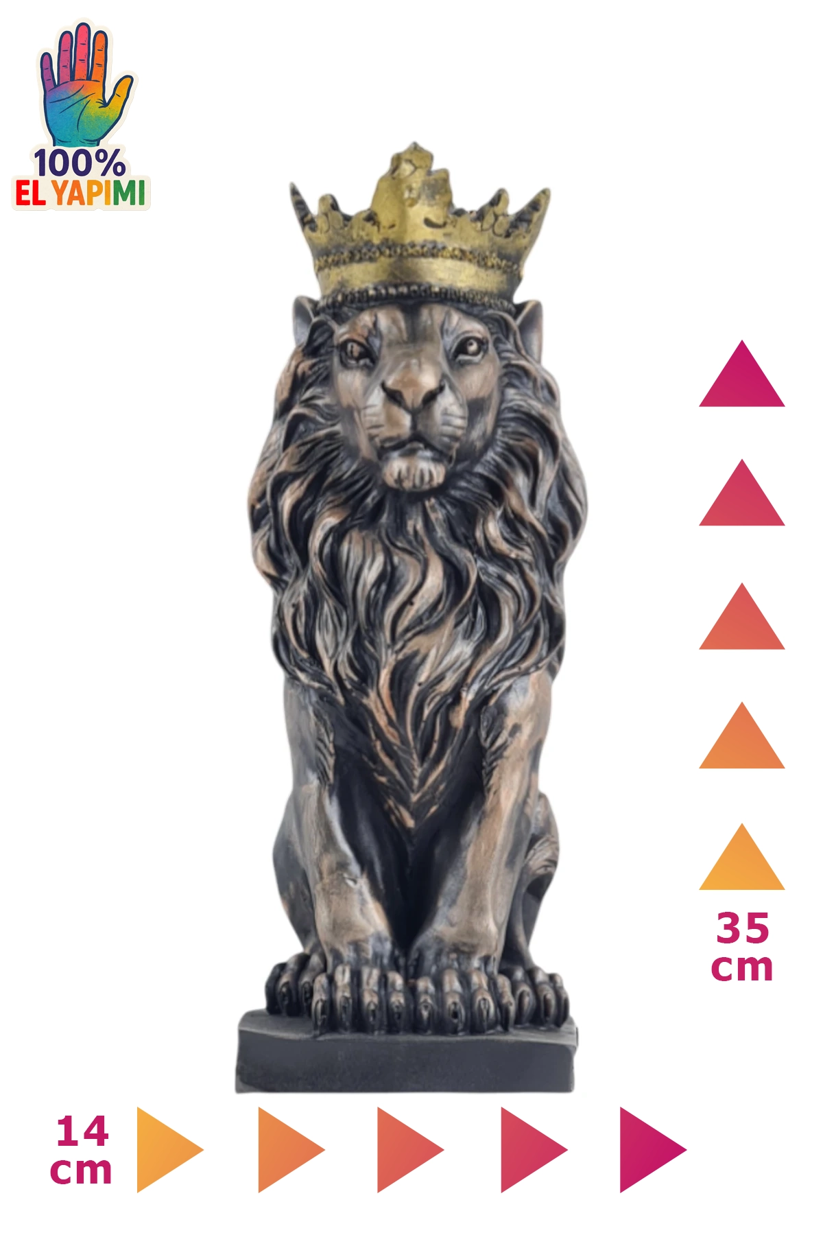 Aslan Kral Heykeli Biblo - Bronz