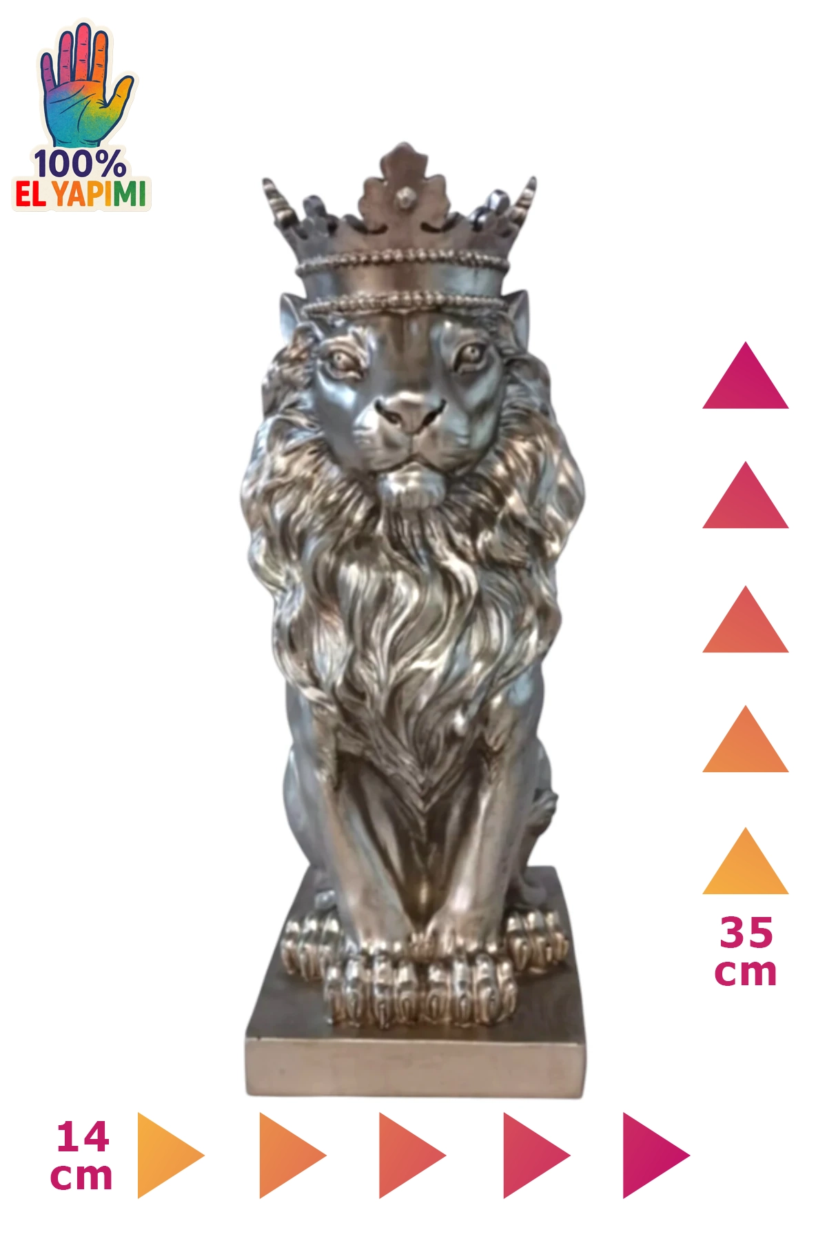Aslan Kral Heykeli Biblo - Gümüş