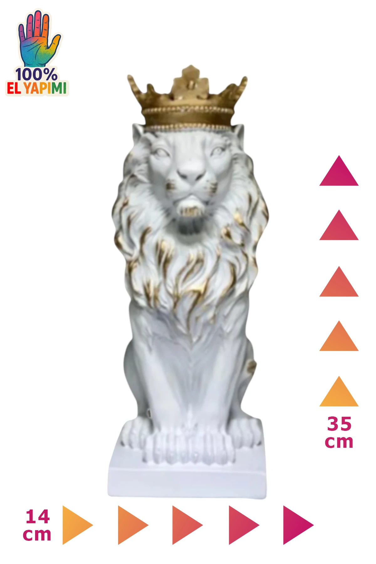 Aslan Kral Heykeli Biblo - Beyaz