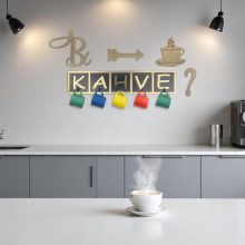 Bi Kahve Mutfak Fincan ve Kupa Askılığı - Altın