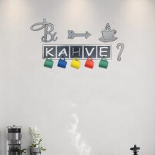 Bi Kahve Mutfak Fincan ve Kupa Askılığı - Gümüş
