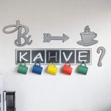 Bi Kahve Mutfak Fincan ve Kupa Askılığı - Gümüş
