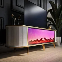 Bluetoothlu Şömineli TV Ünitesi – 180 CM
