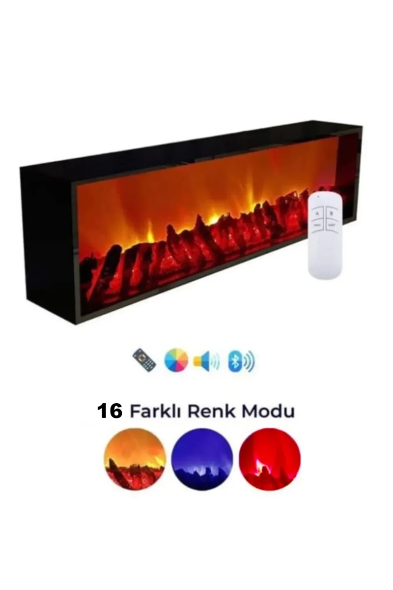 Bluetoothlu Şömineli TV Ünitesi – 180 CM