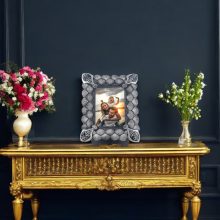 Deniz Kabuğu Desenli Polyester Fotoğraf Çerçevesi - Gümüş