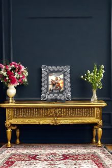 Deniz Kabuğu Desenli Polyester Fotoğraf Çerçevesi - Gümüş
