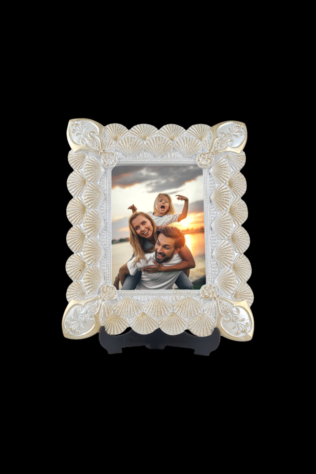Deniz Kabuğu Desenli Polyester Fotoğraf Çerçevesi - Sedef