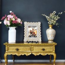 Deniz Kabuğu Desenli Polyester Fotoğraf Çerçevesi - Sedef