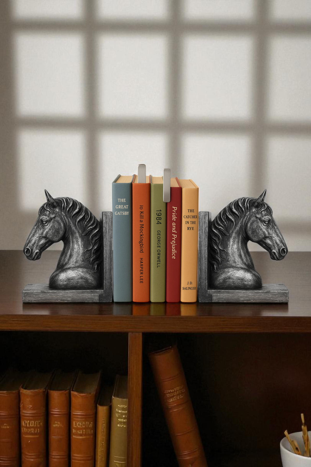 At Kafası Kitap Tutucu - Gümüş