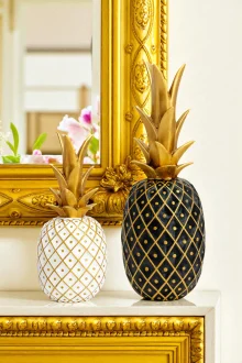 İkili Ananas Biblo - Siyah/Beyaz