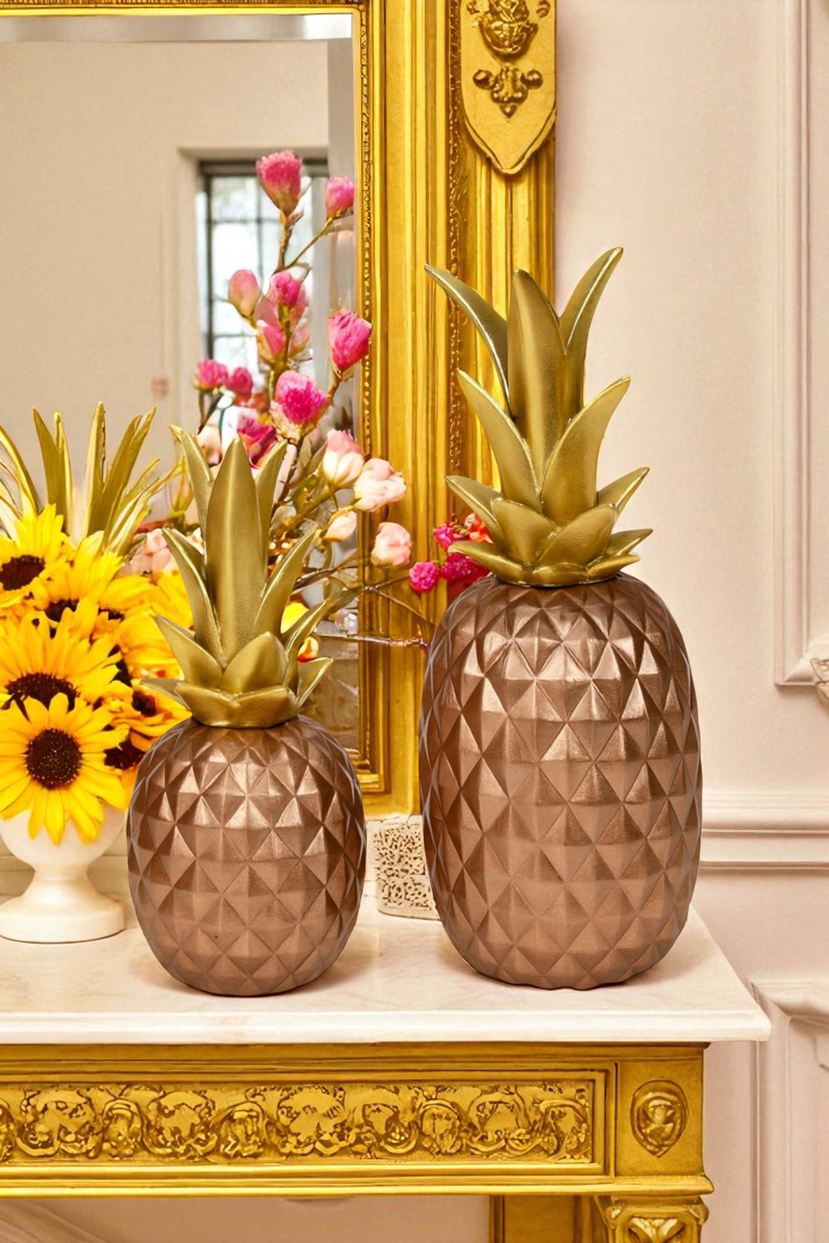 İkili Ananas Biblo - Bronz