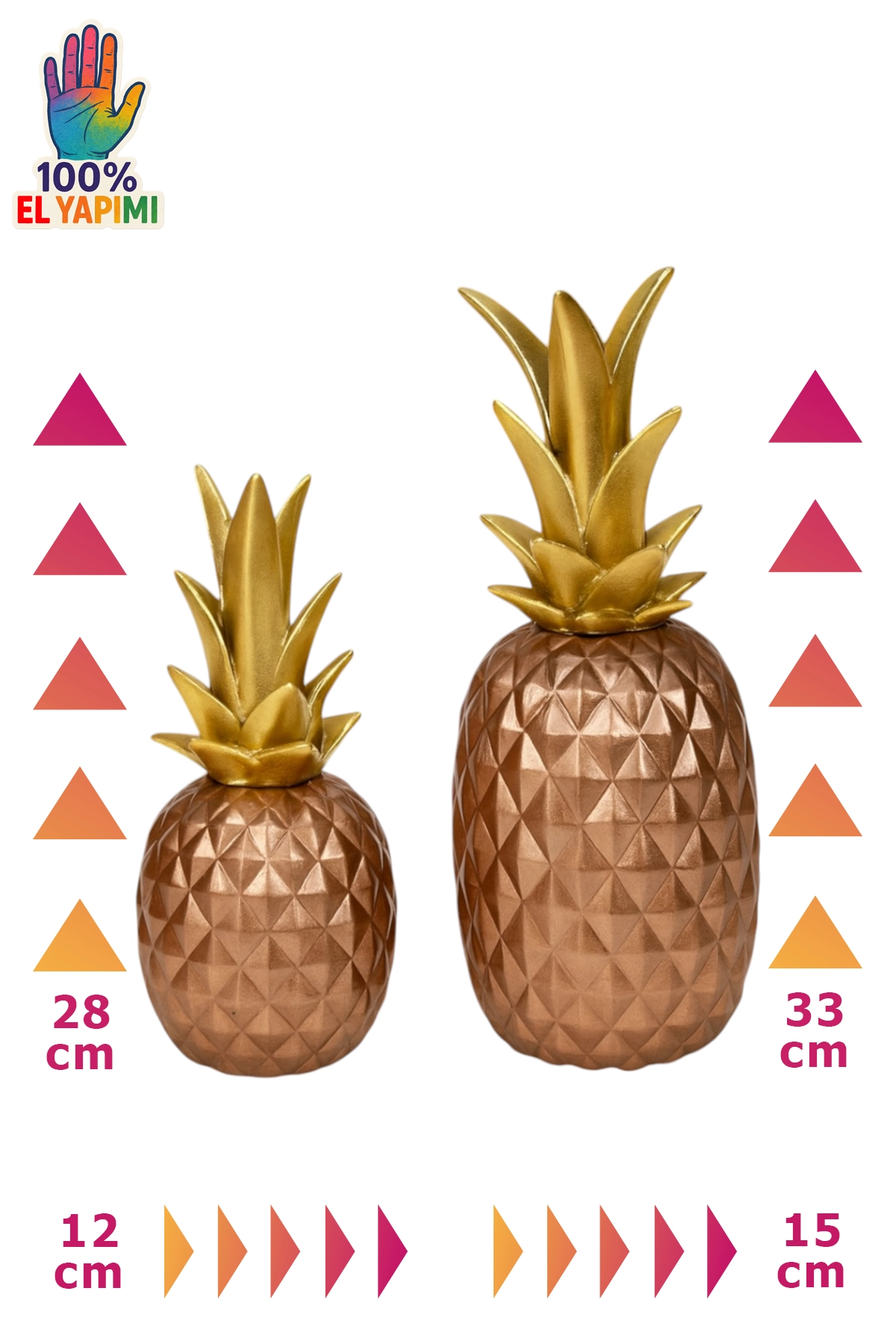 İkili Ananas Biblo - Bronz