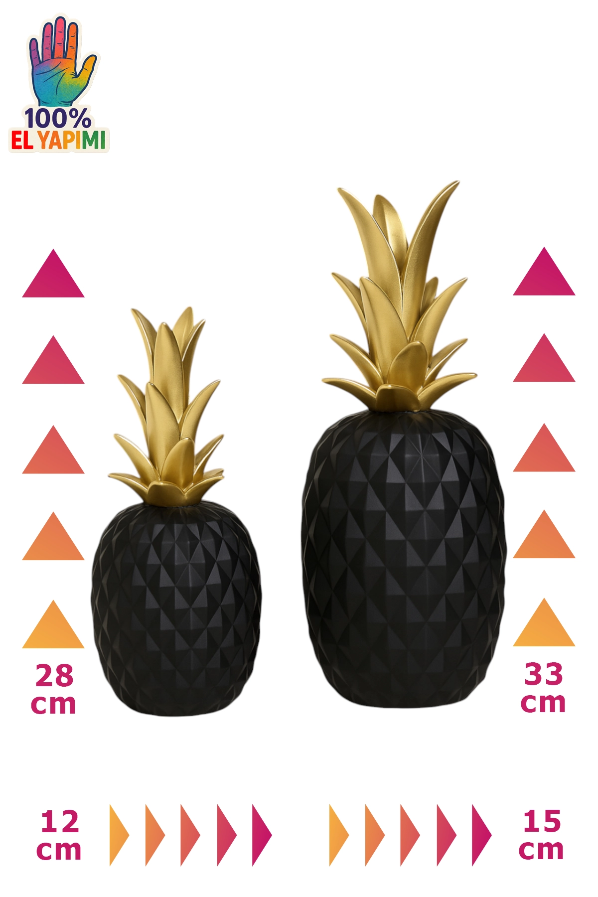 İkili Ananas Biblo - Siyah