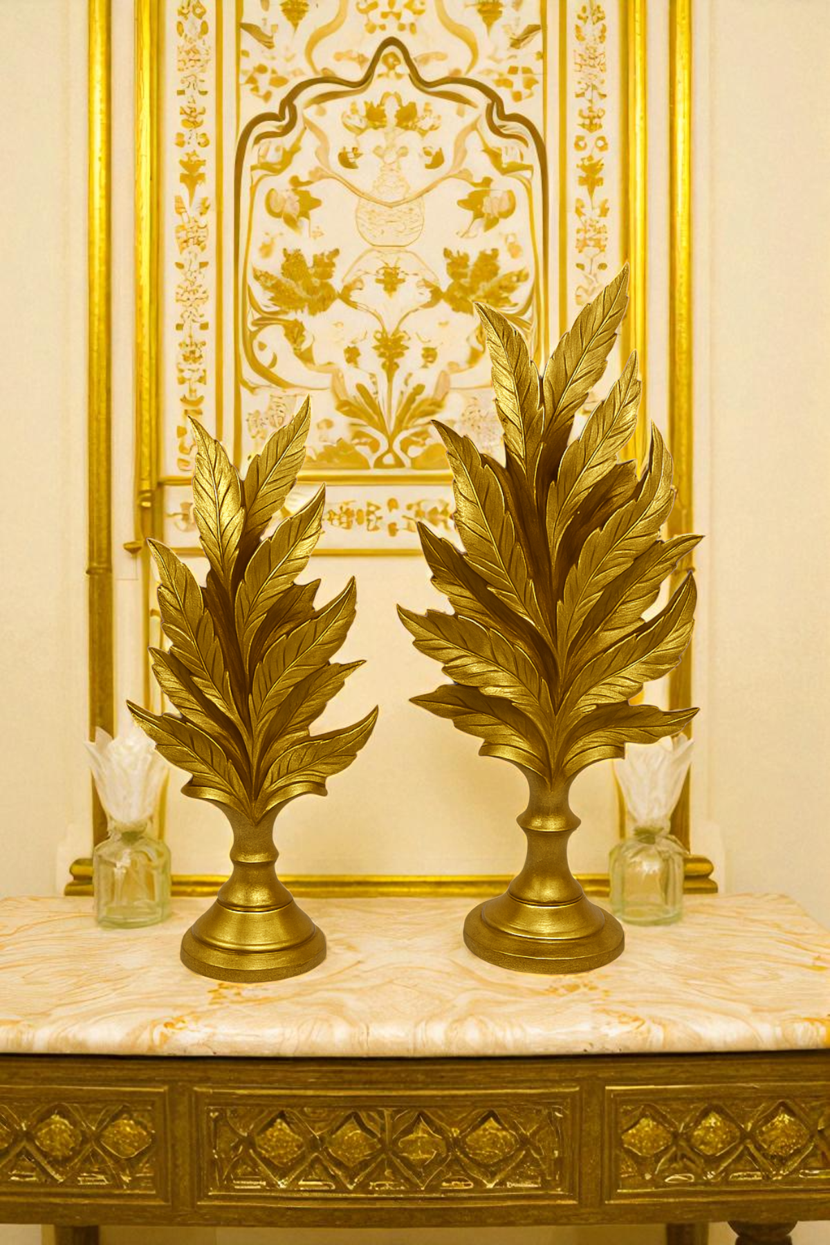 İkili Yaprak Biblo - Altın