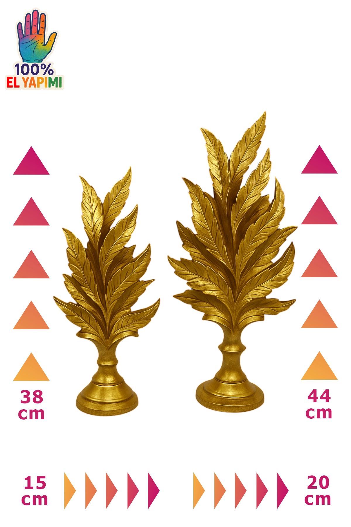 İkili Yaprak Biblo - Altın