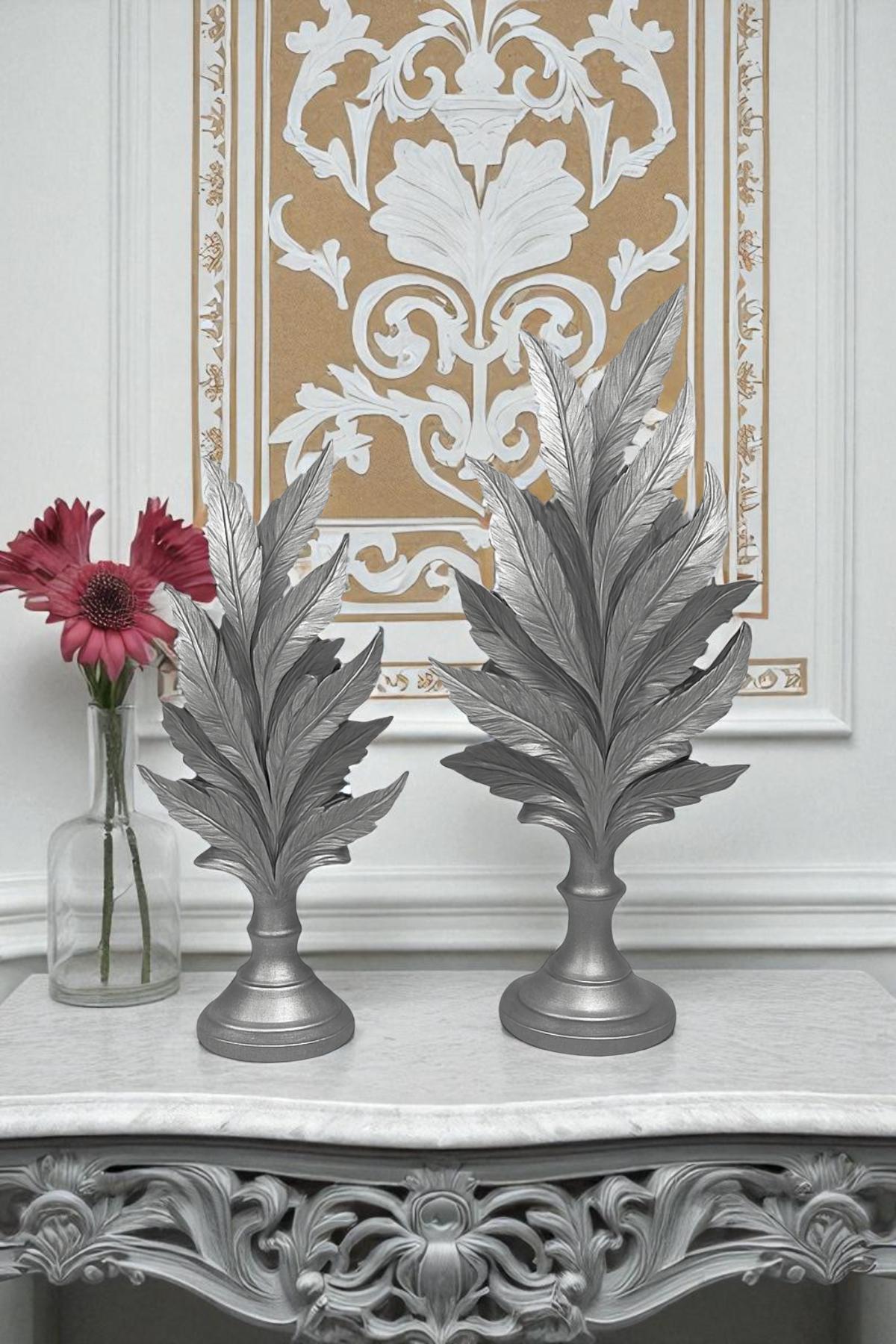 İkili Yaprak Biblo - Gümüş