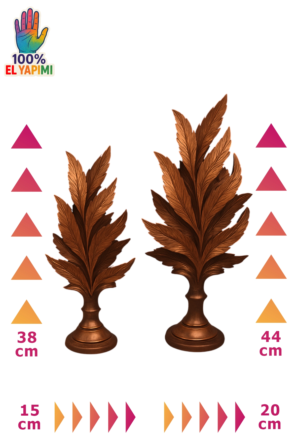 İkili Yaprak Biblo - Bronz