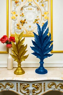 İkili Yaprak Biblo - Altın/Lacivert