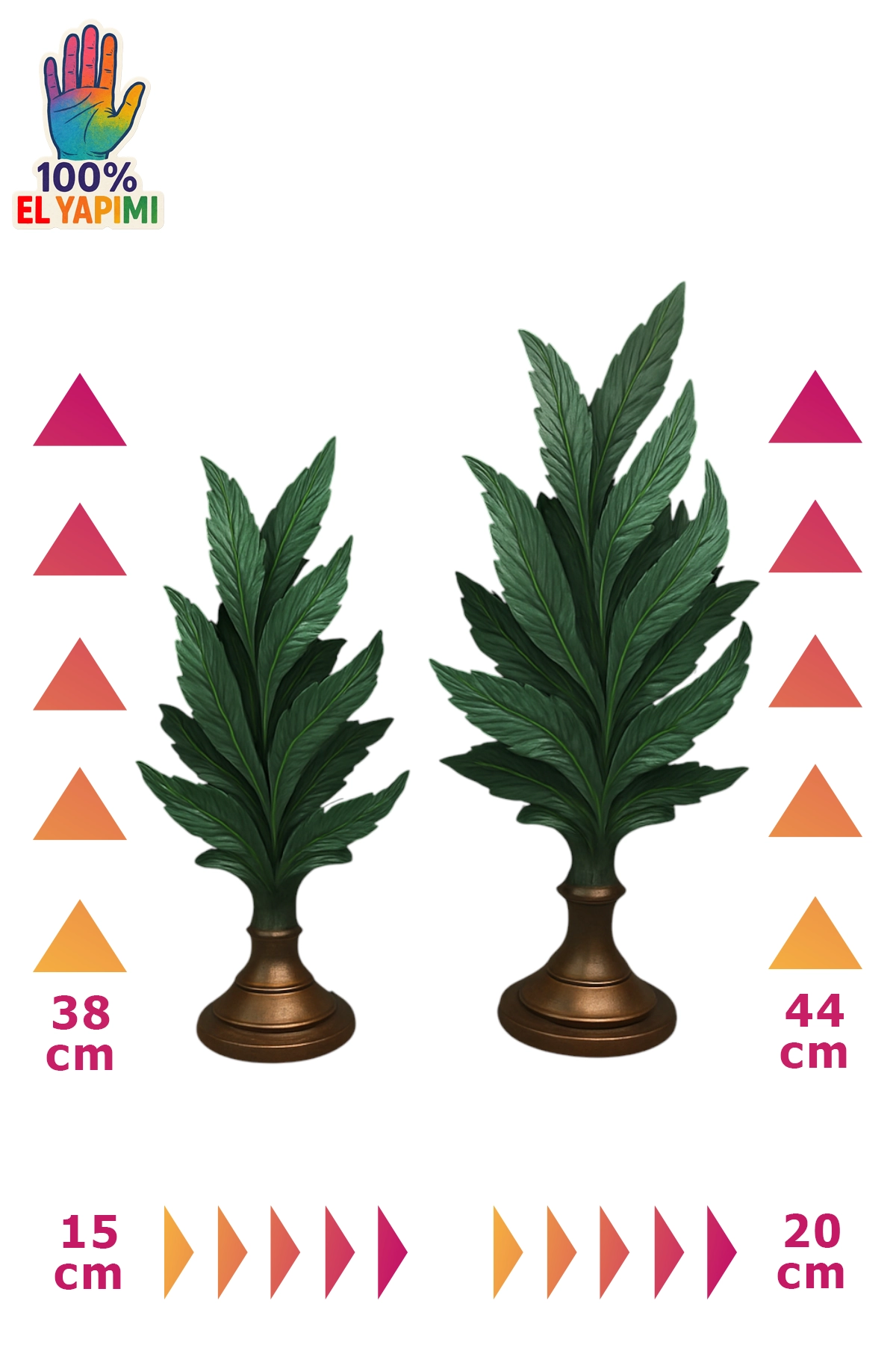 İkili Yaprak Biblo - Yeşil