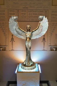 İsis Heykel Şamdanlık ve Mumluk - Altın Eskitme