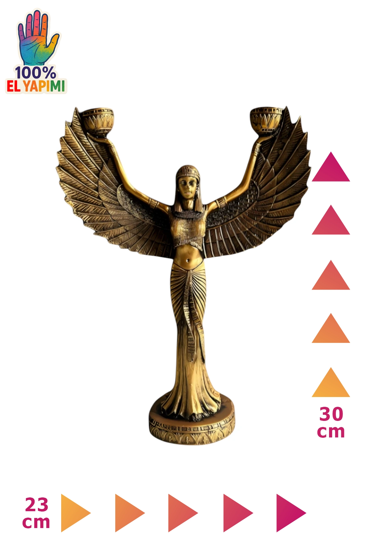 İsis Heykel Şamdanlık ve Mumluk - Altın