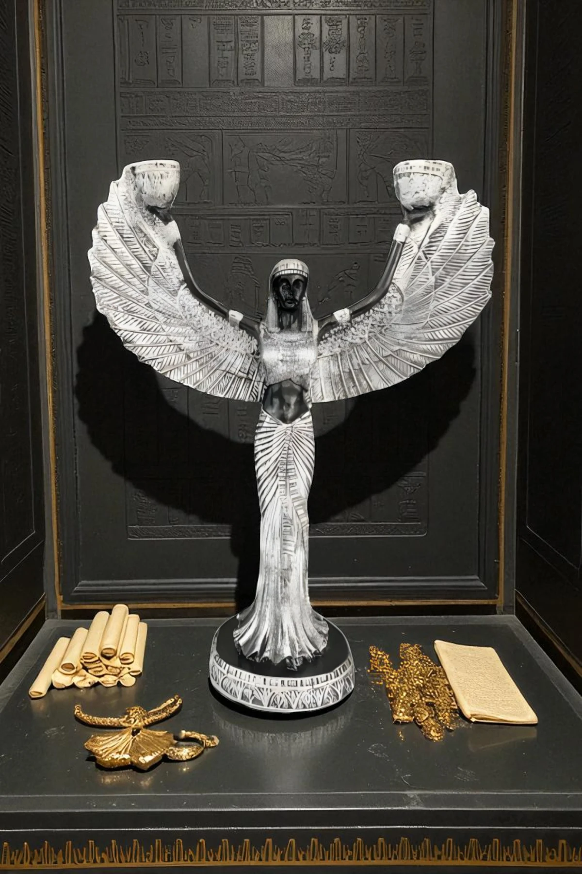 İsis Heykel Şamdanlık ve Mumluk - Gümüş