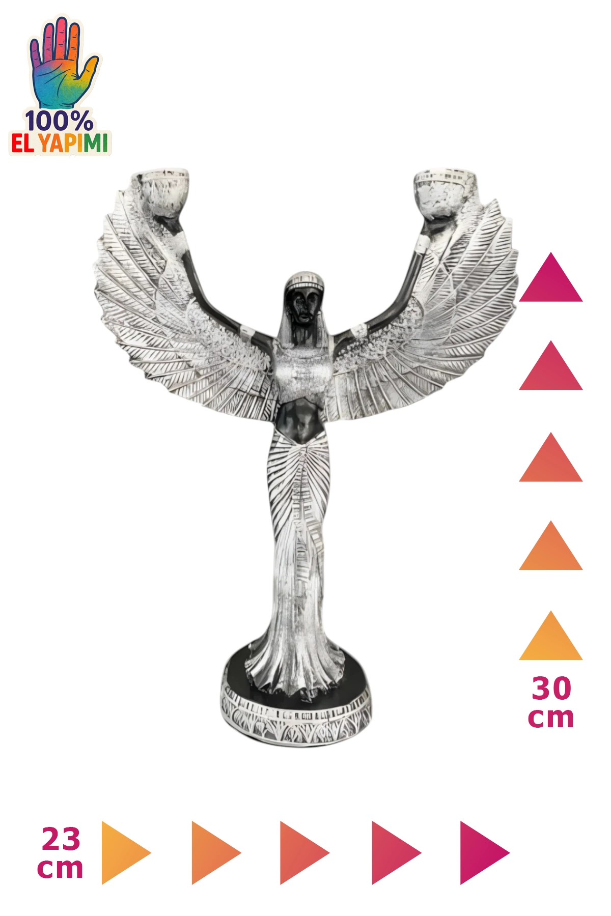 İsis Heykel Şamdanlık ve Mumluk - Gümüş