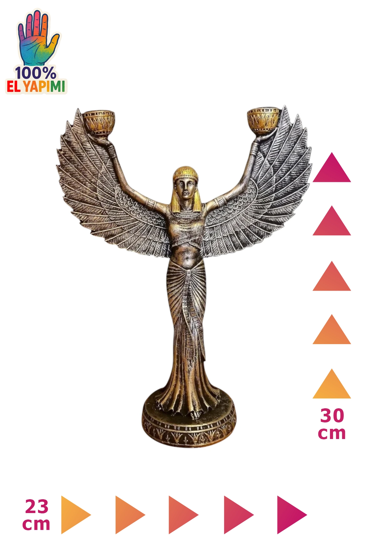 İsis Heykel Şamdanlık ve Mumluk - Altın/Gümüş