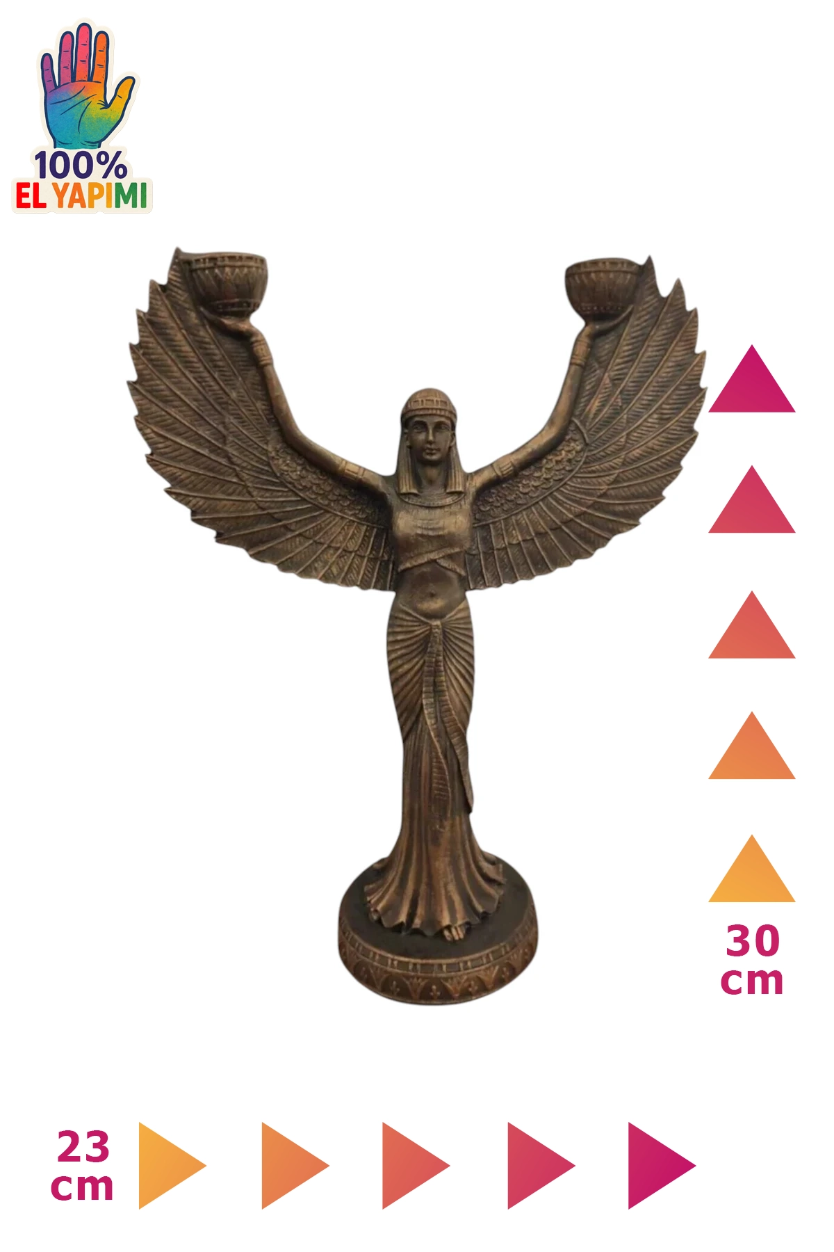 İsis Heykel Şamdanlık ve Mumluk - Bronz