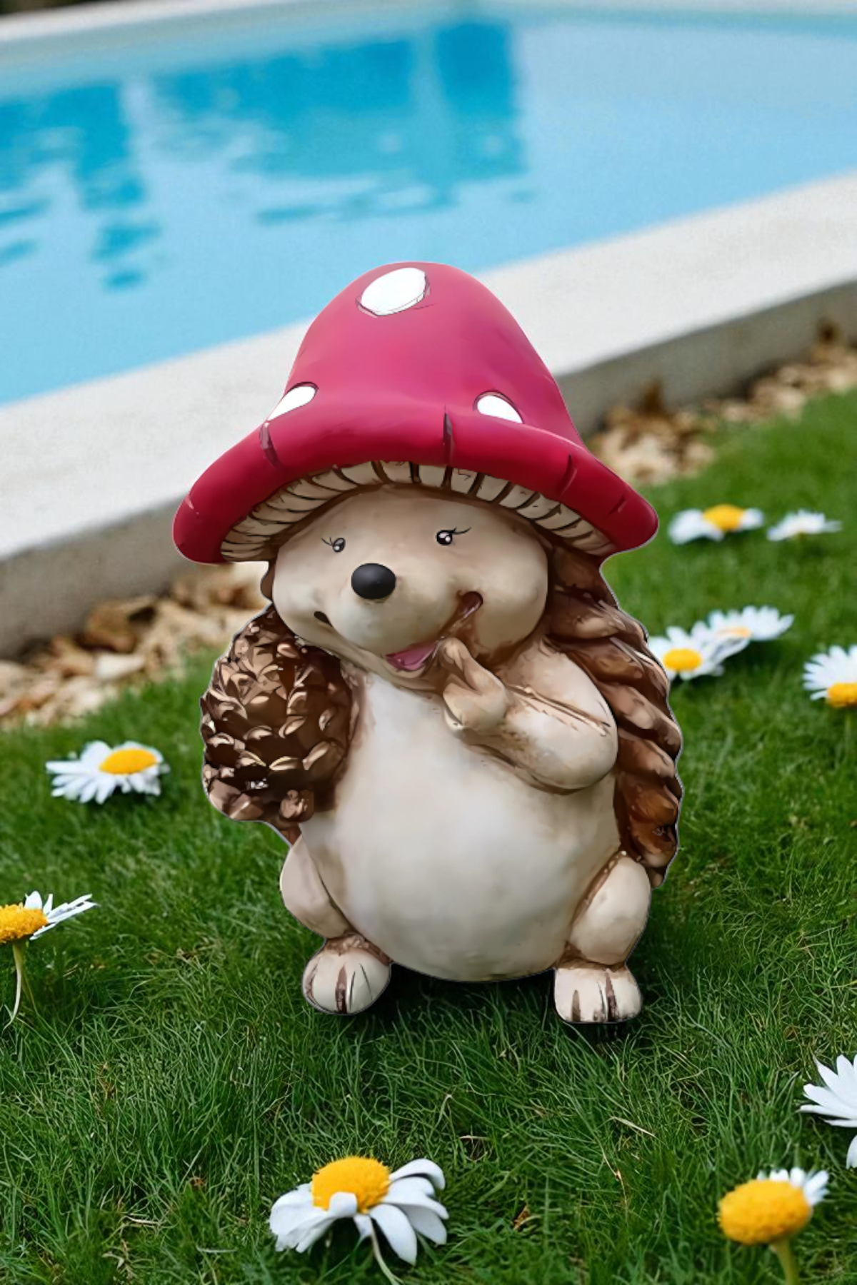 Kozalak Tutan Kirpi Heykeli Biblo