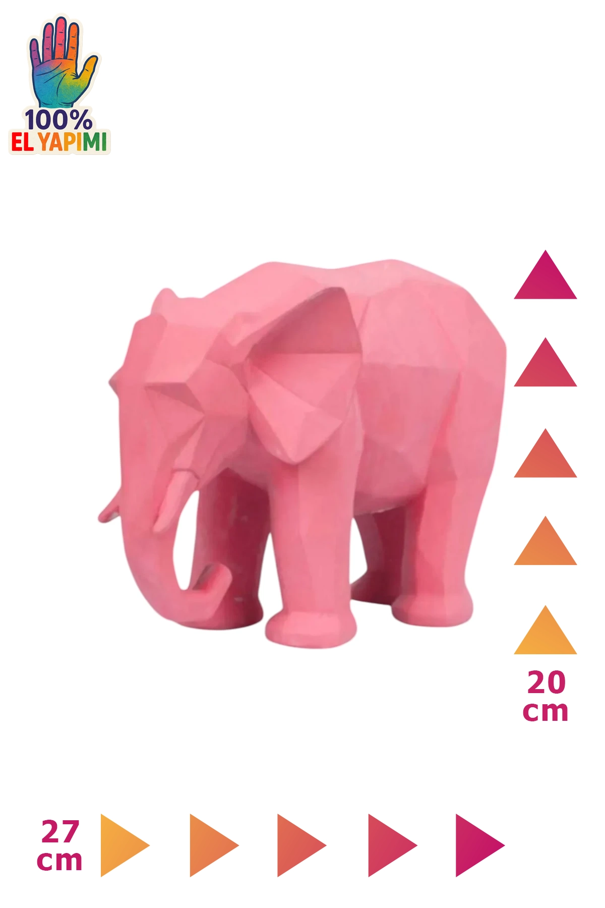 Kübik Fil Heykeli Biblo - Pembe