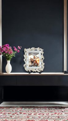 Lale Desenli Polyester Fotoğraf Çerçevesi - Sedef