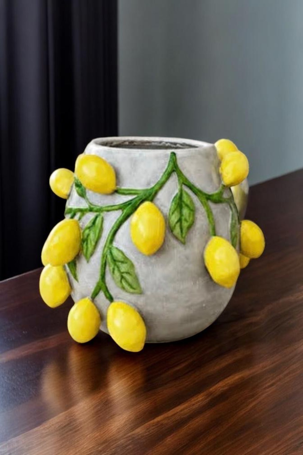 Dallı Limonlu Vazo Ham Polyester - Görsel 2