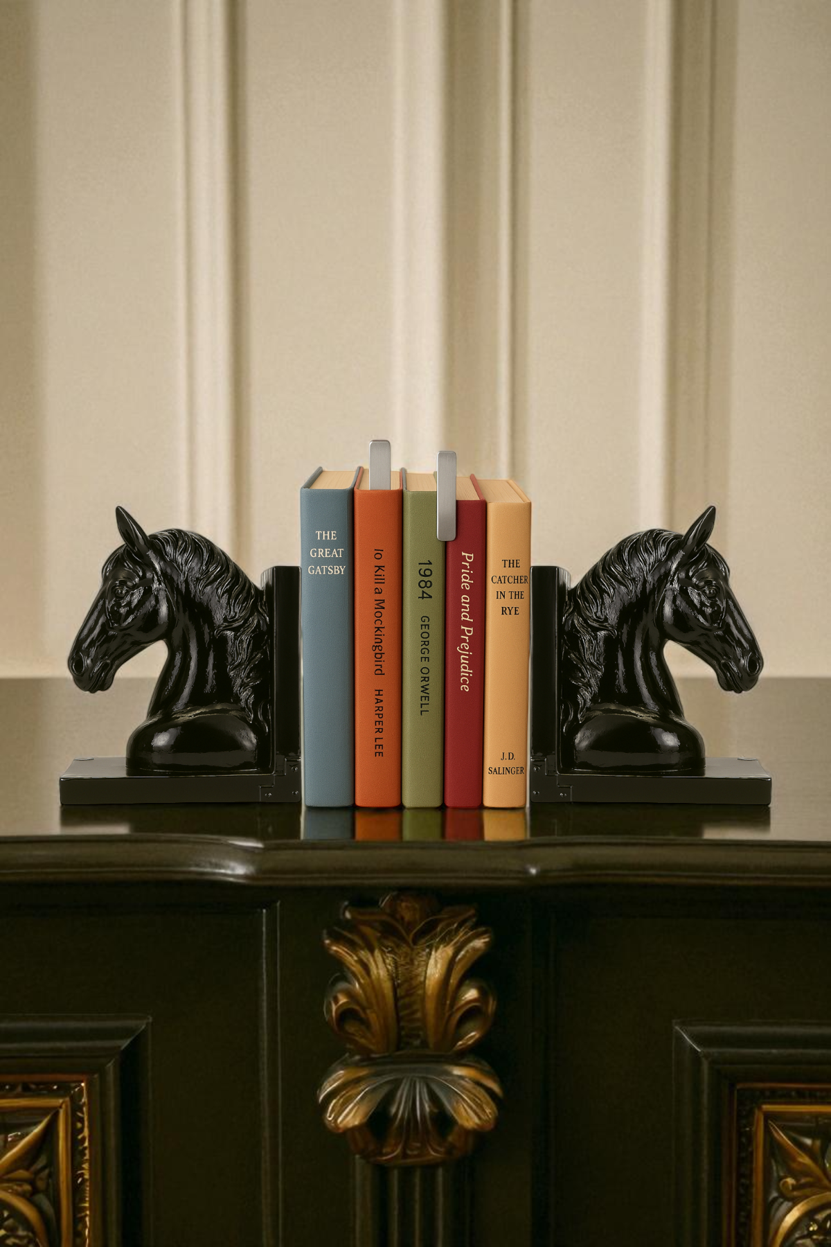 At Kafası Kitap Tutucu - Siyah