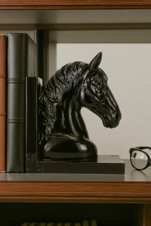 At Kafası Kitap Tutucu - Siyah