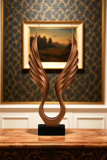 Soyut Melek Kanat Heykeli - Bronz