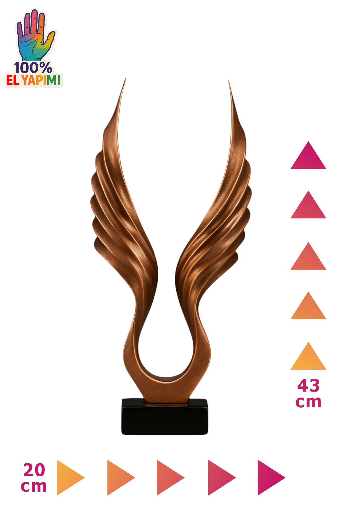 Soyut Melek Kanat Heykeli - Bronz