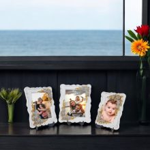 Üçlü Dekoratif Polyester Fotoğraf Çerçeveleri - Beyaz