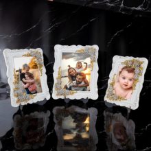 Üçlü Dekoratif Polyester Fotoğraf Çerçeveleri - Beyaz