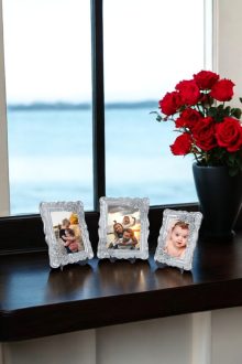 Üçlü Dekoratif Polyester Fotoğraf Çerçeveleri - Gümüş