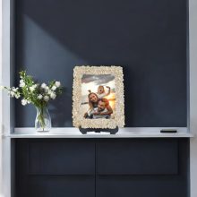 Yonca Desenli Polyester Fotoğraf Çerçevesi - Sedef